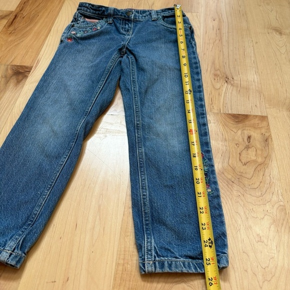 Vintage Hanna Andersson Embroidered Floral Adjustable Waist Jeans size 120 - Picture 9 of 10